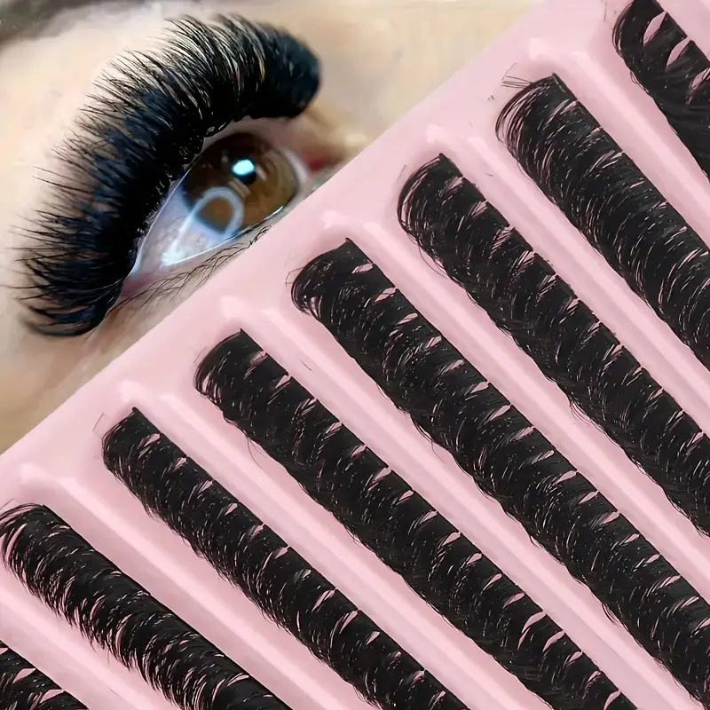 200 Cluster Mixed Length False Eyelashes Kit, Volumized False Eyelashes, Eyelash Clusters, D Curl 0.07mm Thick Natural Dramatic Styles Volume Eyelashes 10-16mm Long Friday Sale