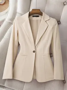 Pure Color Suit Jacket Spring Autumn 2026 New Casual Loose Versatile Korean Style Blazer, Stylish Outerwear for Women & Men Womenswear