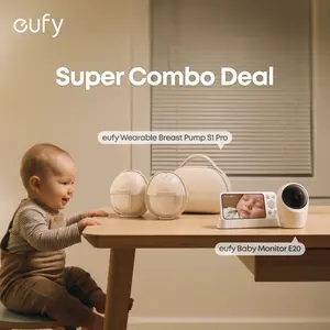 [LIVE Bundle] eufy S1 Pro Heated Wearable Breast Pump + eufy Baby Monitor E20 Bundle, Hands-Free HeatFlow, App-Controlled, Hospital-Grade Suction, 2K Camera, 5'' Display