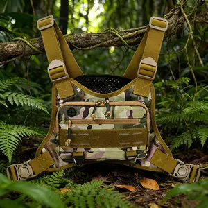 Outdoor Chest Bag, Multifunctional Training Hiking Sports Fitness Backpack, Vest Pack Mecha Chest Bag Military Cycling Bag