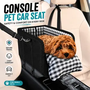 Must-Have Center Console Dog Car Seat - Anxiety Relief Small Pet Booster Seat, Ultra-Safe Armrest Dog Bed for Travel, Cozy & Secure Car Seat for Small Dogs & Cats