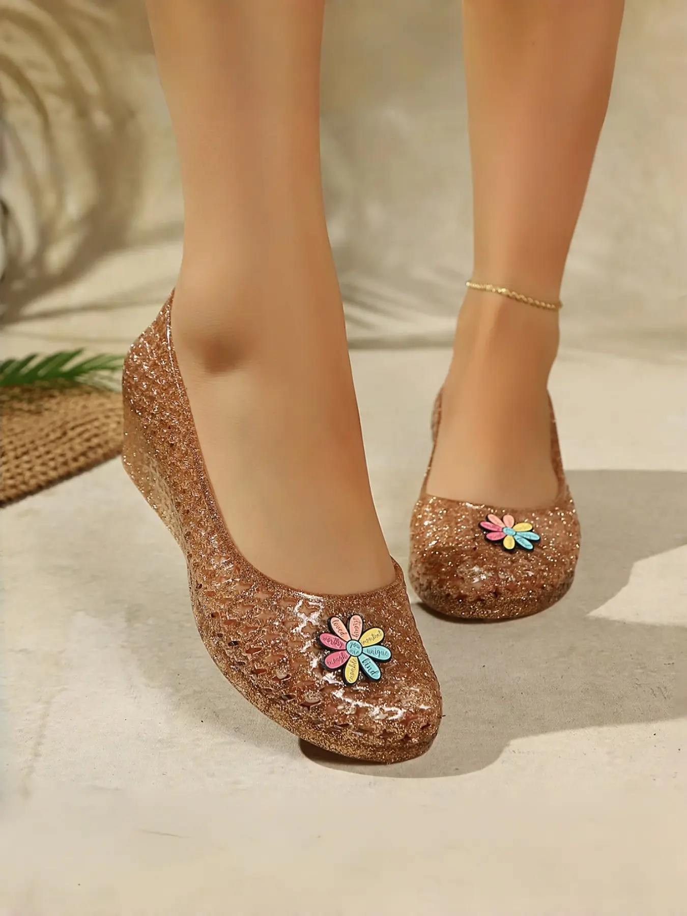 Women's Flat Roman Hollow Out Lightweight Breathable Sandals, Casual Jelly Shoes, Summer Beach Wear, Daily Outdoor Activities, Flats Shoes, Lightweight Flats Footwear