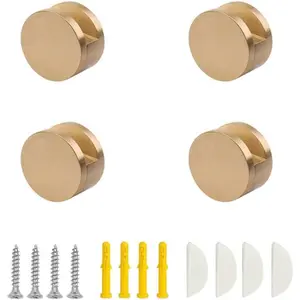 Round Shape Wall-Mounted Mirror Clip Clamps Holder Bracket Fixed Fitting for 5-11mm Thick Bathroom Dresser Mirror 4Pcs
