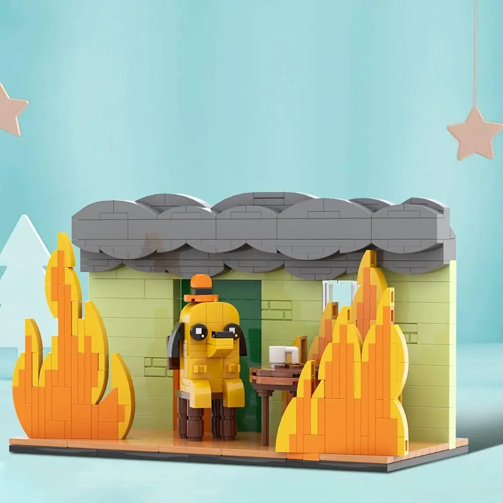 BUILDIFY Fine Dog Building Blocks Set - 403 Pieces Compatible with LEGO Dog Puppy Animal Figure STEM Educational Toys Safe ABS Material Easy Assembly Stress Relief Birthday Gift Crafts Brick Wall Suit House This Is Fine Design