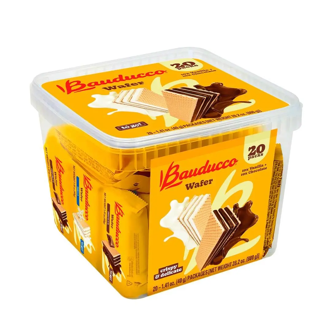Chocolate & Vanilla Wafer Cookies, 20 Pack Single Serve – Cream Filled Layered Wafer Snack, On-the-Go Sweet Treat, 28.2 oz