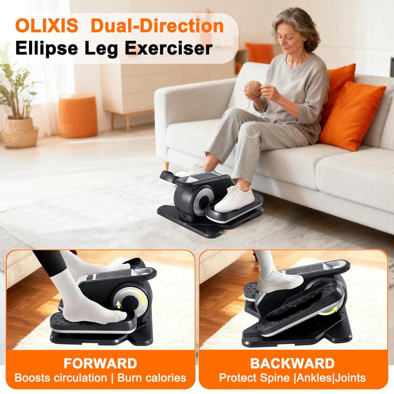 Under-Desk Elliptical Machine–Compact & Quiet Mini Pedal Exerciser with Adjustable Speed, LED Display, Portable Fitness Solution for Home or Office Workouts