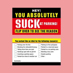 Funny Parking Card, 50pcs/box Parking Violation Parking Warning Card, Custom Message Card