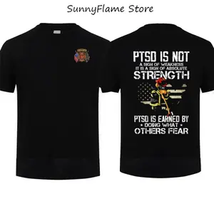 Firefighter PTSD Awareness "Absolute Strength" T-Shirt, Heroic First Responder Support Graphic Tee Gift for Men Top, Gift Father's Day