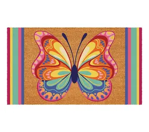 Evergreen 30"x18" Radiant Butterfly Coir Doormat