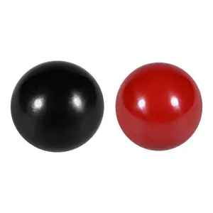 Thermoset Ball Knob M8 Female Thread Machine Handle 35mm Diameter Smooth Rim, 1 Piece Red and 1 Piece Black