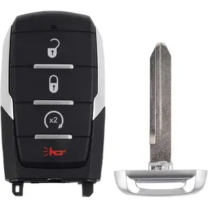 Keyless Entry Remote Control Car Key Fob Replacement Compatible with Dodge Ram 1500 2019 2020 2021 2022 4A Chip, 433.92Mhz 4 Button for OHT-4882056 68442907 68291689