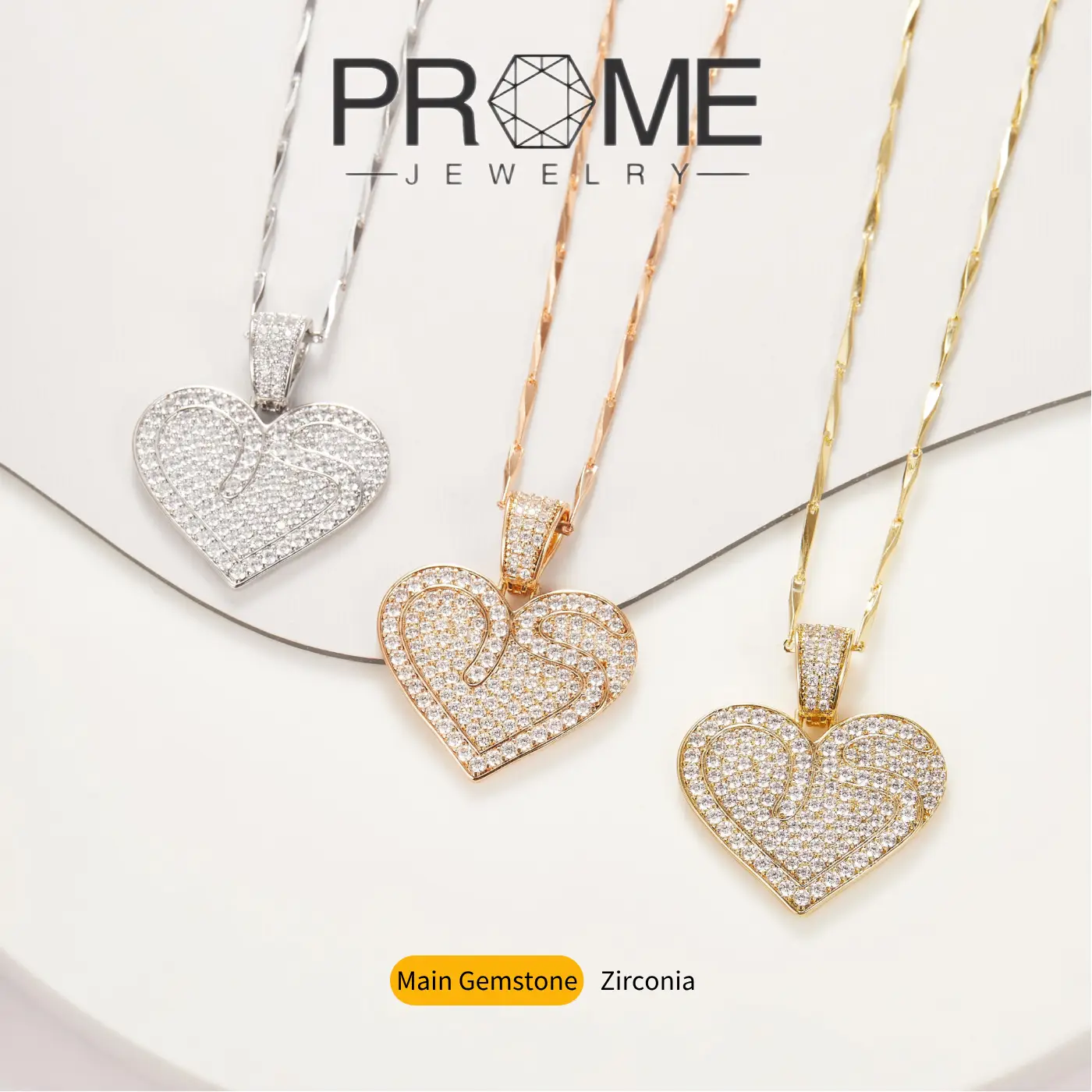 (CN067) Electrocardiogram Heart Cubic Zirconia Pendant Necklace(18Inches) Sparkling Elegance High-Quality Copper with Luxury Finish,, Perfect Gift for