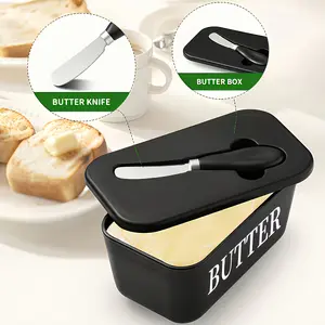 Butter Dish Set with Lid Refrigerator-Safe Easy Clean Cross-Border Butter Keeper & Serving Tray Ideal for Home Hotel Restaurant Holiday Gift for Halloween Thanksgiving Christmas