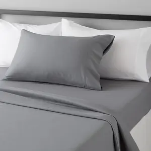 Classic Dark Gray Solid 3-Piece Twin Bed Sheet Set - Soft Brushed Texture Microfiber Bed Sheets with Deep Pockets, Wrinkle-Free, Breathable, Easy-Care Bedding