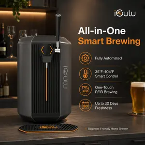 iGulu S1 Automated Home Brewer & Fermenter - Smart 1-Touch Beer Brewing Machine Kit System with RFID, Beginner-Friendly Beer Fermenter Machine for Craft Beer, Kombucha, Hard Cider