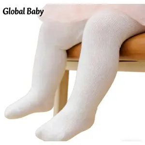 Global Baby 0-24 months Baby Girls Pantyhose Elastic Waist Solid ColorFit Socks for Casual Daily Autumn Baby Girl Leggings Spring Plain Cotton Infant Girl Pantyhose Pants  Months