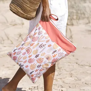 Floral Pattern Storage Bag, Large Capacity Double Layer Zipper Diaper Bag, Dustproof Storage Bag for Home & Travel