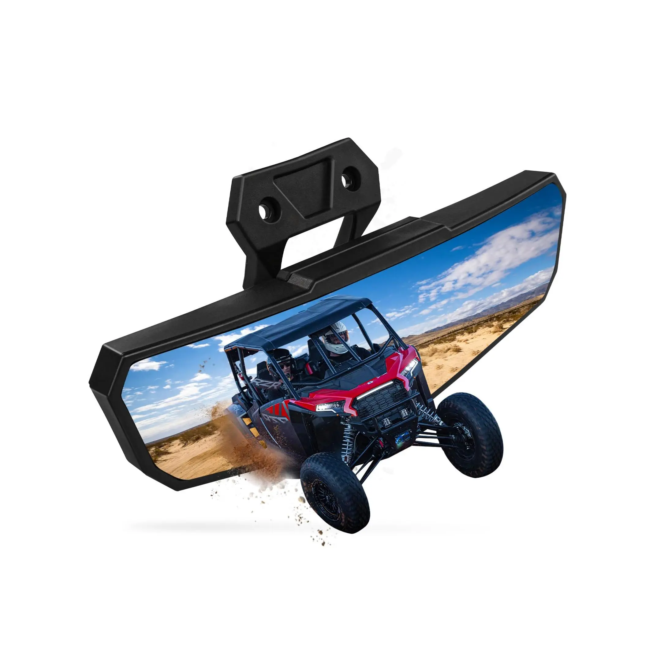 Rzr Rear View Mirror  Convex Utv Center Rearview Compatible With Polaris Pro Xp / 4 Turbo R /4 2025 2024 2023 2022 2021 2020 1000 Solid And 360° Adjustable