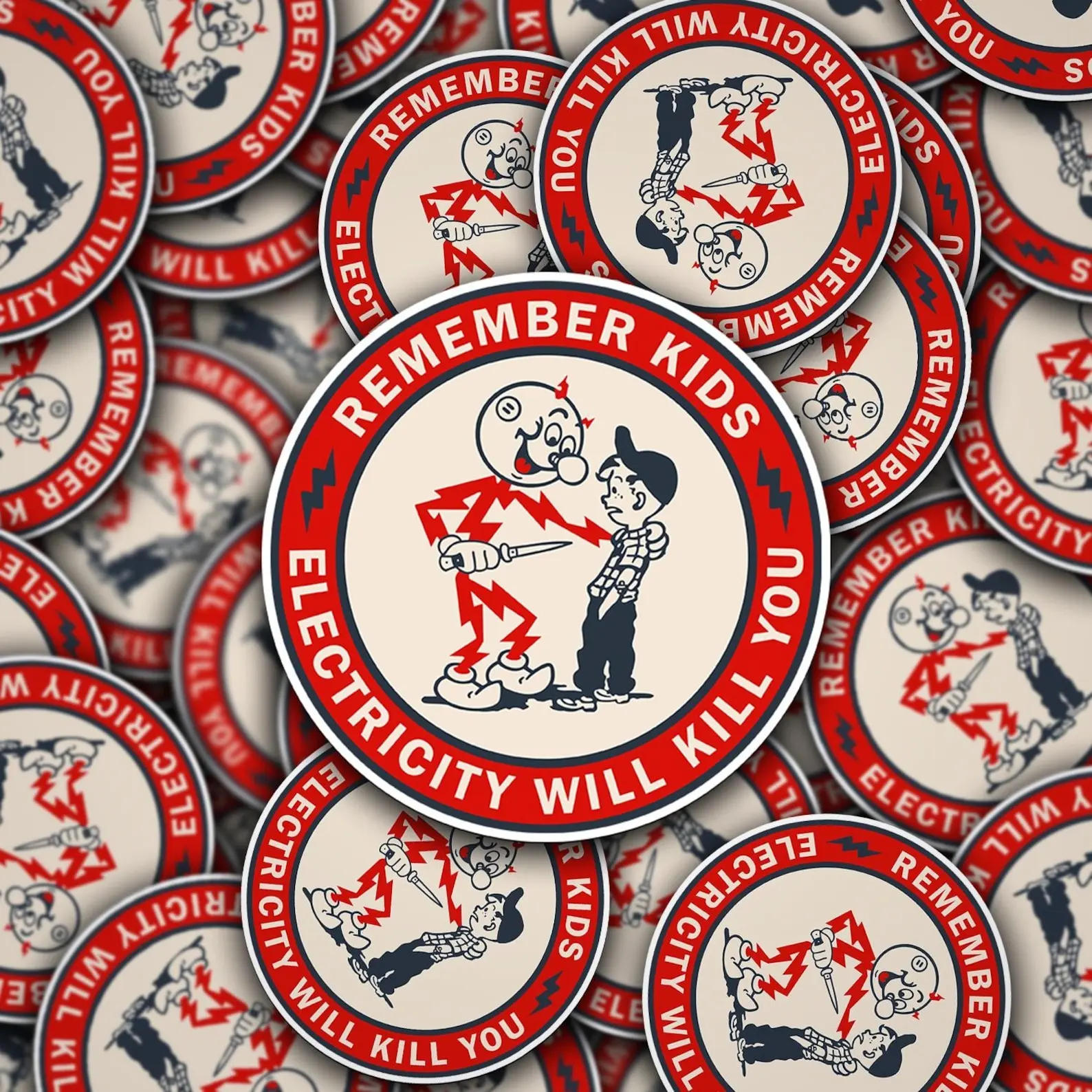 Remember Kids Electricity Will Kill You Hardhat Sticker- Construction Stickers, Gifts for Blue Collar, Electrician, Electrical, Construction Skeleton Decal, Hard Hat Sticker