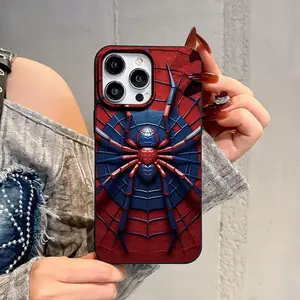 Spider Web Pattern Phone Case, Anti-drop Cellphone Protective Case, Total Protective Shockproof Mobile Phone Cover for iPhone 16promax 14 13 12 11 Pro Max, Casing