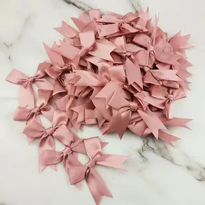50pcs Christmas Tree Ribbon Bow, 8.5x8.5cm, 2.5cm Width, Holiday Decor, Floral Wreath & Gift Wrapping, Durable Material
