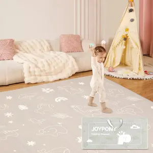 Baby Play Mat, 71x59 Inch Foldable Play Mats for Babies and Toddlers, Waterproof & Anti-Slip Portable Foam Floor Mat for Tummy Time with Travel Bag Indoor Outdoor