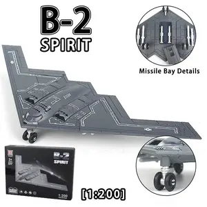 B-2 Spirit stealth bomber assembly model, 1:200 scale appearance restoration, exquisite detail design, comes with a display stand, suitable for military enthusiasts' collection and home decoration, made of high-quality ABS material