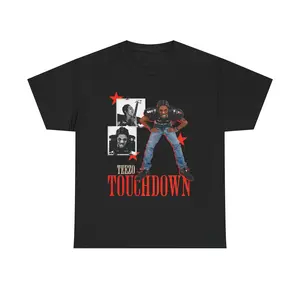 Teezo Touchdown Heavy Cotton Tee Gildan 5000 Shirt Classic Fit Breathable Menswear Top for Casual Outings and Concerts