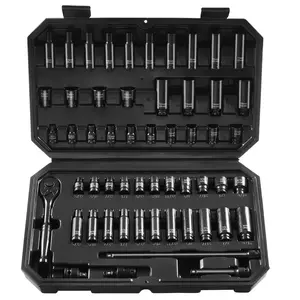 Drive Impact Socket Set Deep Shallow Socket Set CR-V Alloy Steel Auto Repair Easy-to-Read Size Markings Storage Case
