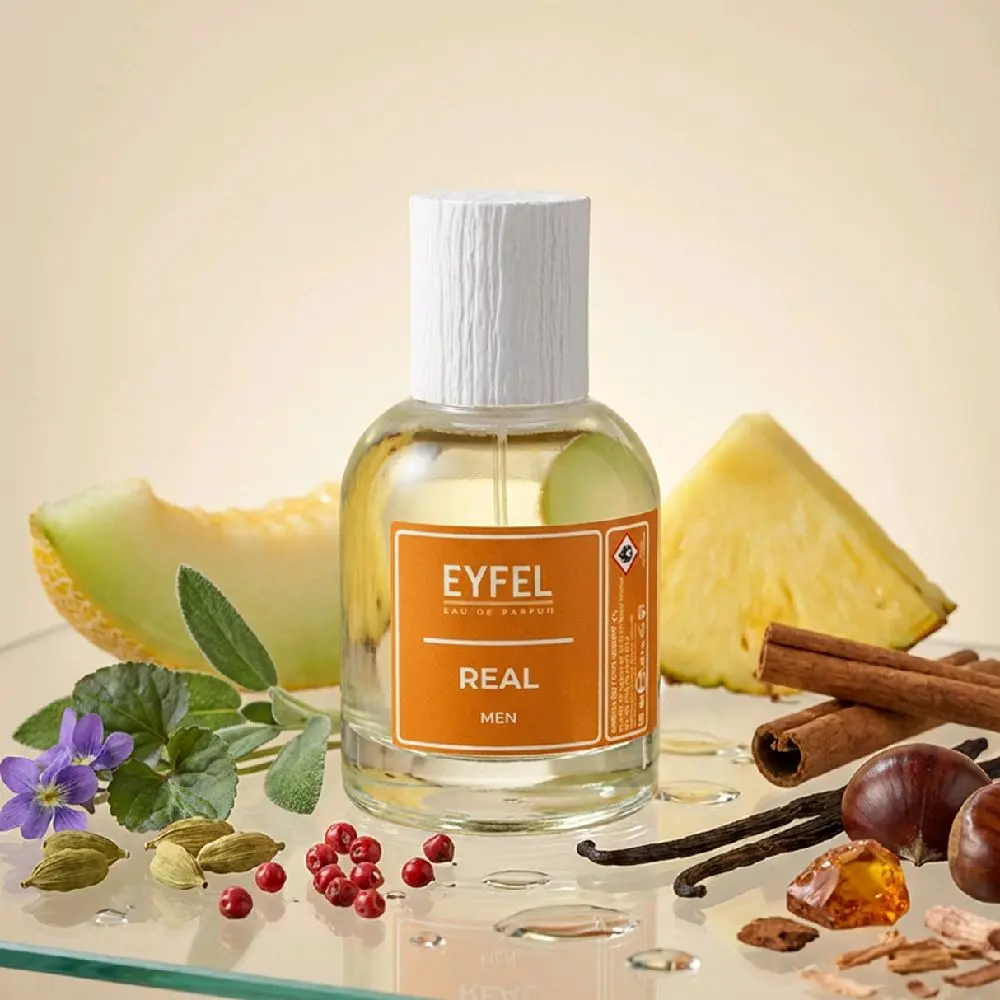 EYFEL Men’s Fragrance - Real 1.7 Fl.Oz | Sweet Warm Smoky Scent | Amber, Sugar, Sage, Lavender, Vanilla & Smoke | Long-Lasting