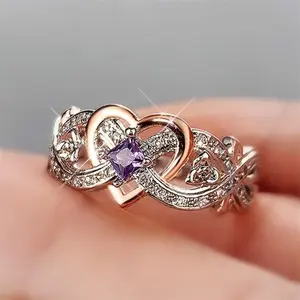 2026 Elegant Infinity Heart Ring - 1pc - Engagement Wedding Band, Daily & Special Occasion Indoor Recreation Jewelry
