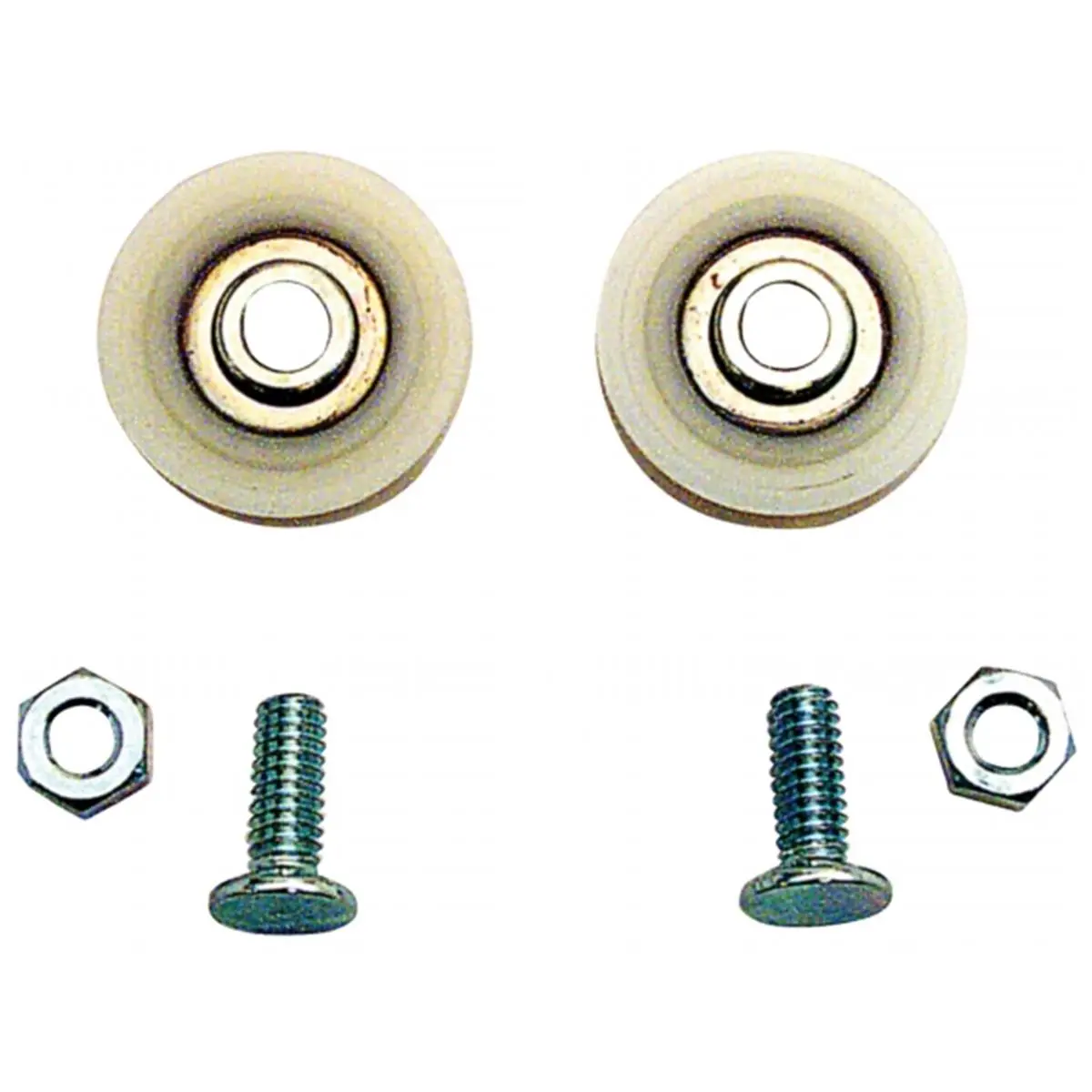 Sliding Glass Door Roller, Nylon Ball Bearing with Bolts & Axle, 1/.25" Roller Diameter, Center Grooved, 0.63x5.44x3.84 Inches Hardware Replacement Part