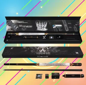 EVO CROWN Maxbing Edition Royal Black Cue - Carbon Fiber Shaft, Carbon+Glass Fiber Butt, White Leather Wrap, 12.5 mm Tip - Complete Player Kit with 6" Extension, Glove & Chalk