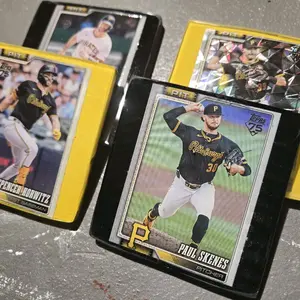 Pittsburgh Baseball Coasters | Handmade Epoxy Sports Card Style Drink Coasters | Black & Gold Inspired Man Cave Decor | Gloss Finish Square Coasters | Unique Gift for Baseball Fans | Home Bar Accessories | Collectible Style Coaster Set