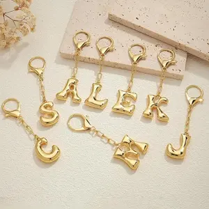 Cute Round Letter Bubble Pendant Bag Charm, Lucky Charm for Bags and Backpacks, Perfect Gift for Birthdays and Special Occasions, Bag Charm Keychain