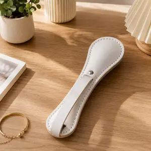 Premium Cowhide Leather Paddle – Portable Smooth Handle Decor for Home Display