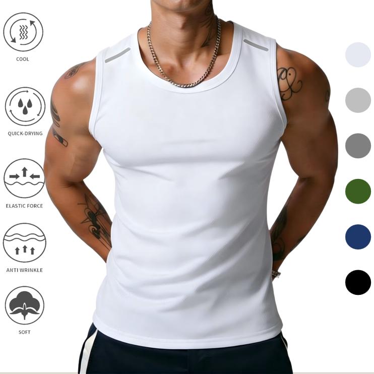 Pack of 4 - Men's Vests Casual Tank Tops Knit Sleeveless Lightweight Tee Muscle Basic T Shirts