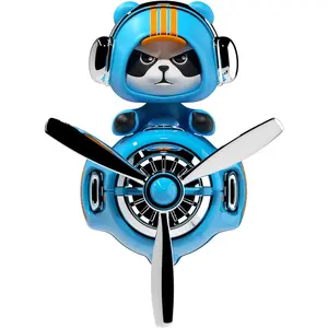 Cute Panda Pilot Shape Car Air Freshener, Universal Car Vent Diffuser Clip, Funny Stylish Car Perfume Long Lasting Scent Automotive Interior Decoration Accessories