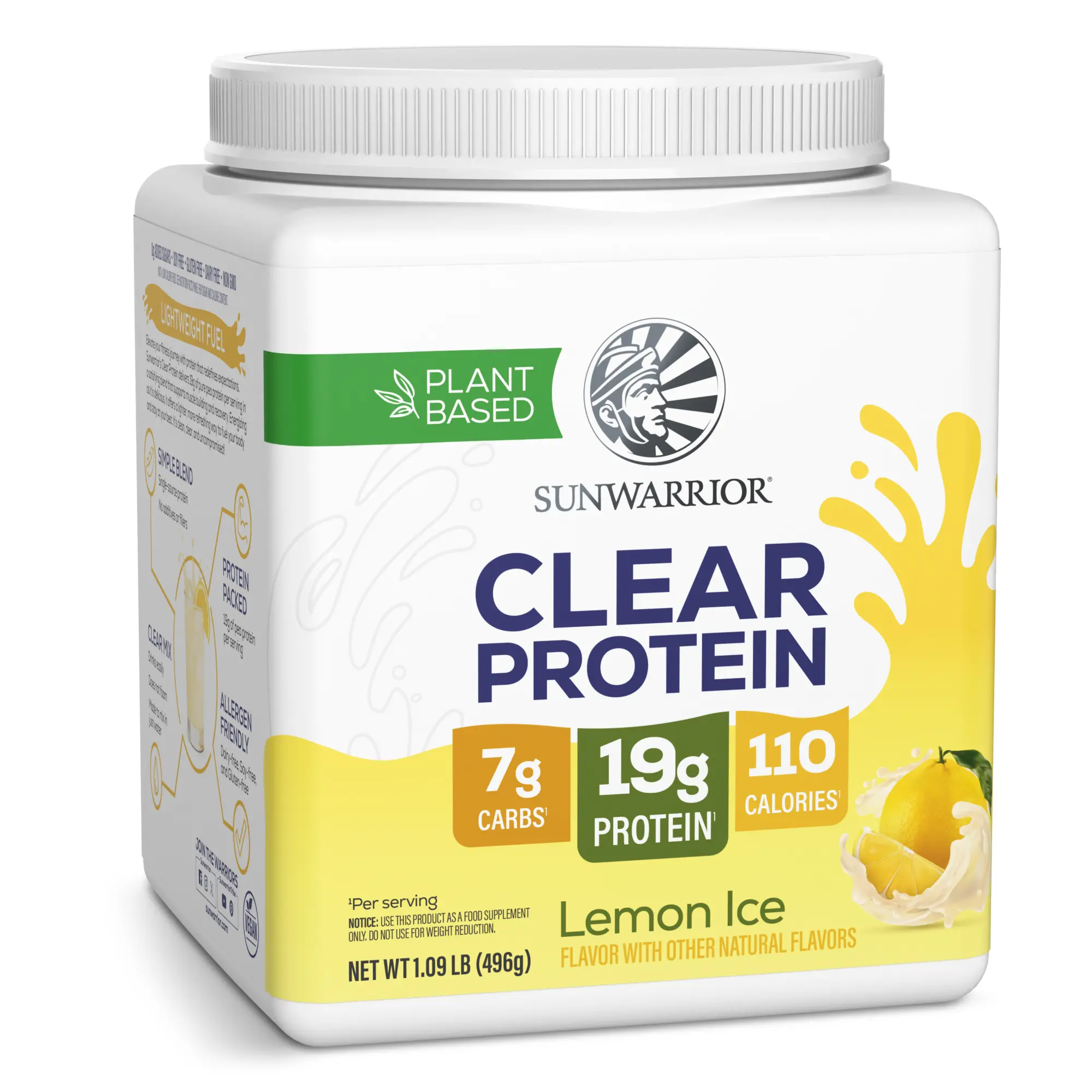 Sunwarrior Clear Protein Powder Vegan Post Workout Hydration Water Mix, Refreshing Drink