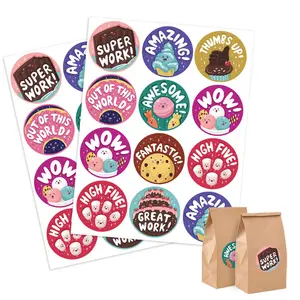 5cm Reward Stickers, Encouragement Stickers for Kids, Inspirational Stickers, Baking Seals, Cute Cake Labels, Fun Rewards for Children