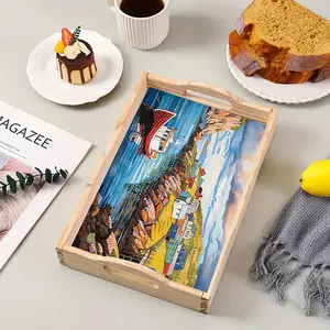 Diamond Art Painting Wooden Serving Tray with Handle Wooden DIY Diamond Painting Tray Kit Serving Platter Arts and Craft Gifts Trays Decor Gift Home Decor