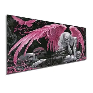 1pc 70x40cm DIY Diamond Painting Kit, 5D Mosaic Acrylic Round Drill Fallen Angel Art Craft Wall Decor, Full Drill Design