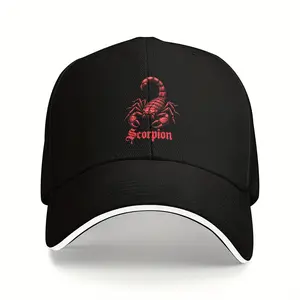 Scorpio Baseball Cap - Black Trucker Hat with Sun Protection, Casual Outdoor Sport Cap for Men and Women, Casual Cap| Sleek Black Cap| Cap