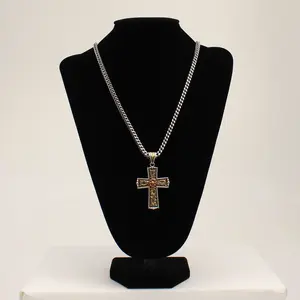 Twister Necklace 32146 with Cross Pendant and Chain