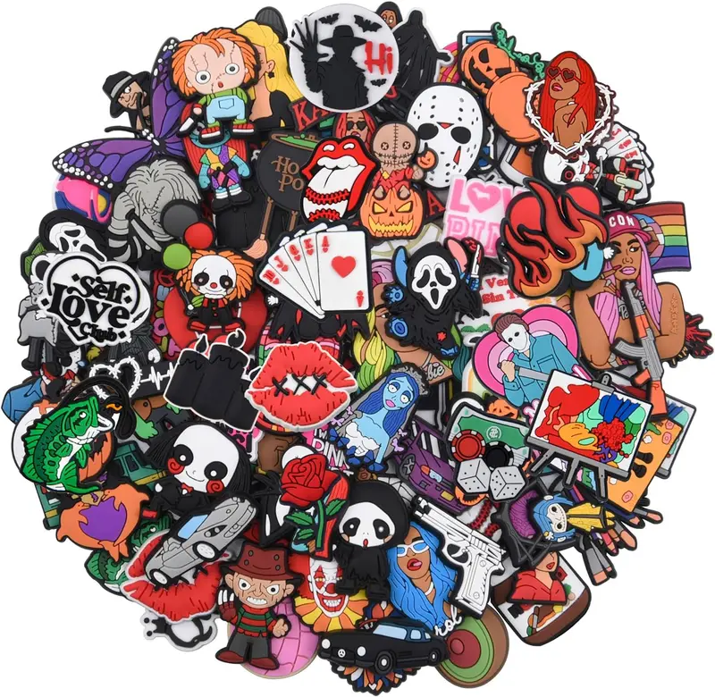 Lot of 30, 50, 100pcs Kid's Lovely Cartoon Shoe Charms Men Women Shoes Decoration for Boys Girls Birthday Gifts