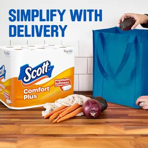 ComfortPlus Toilet Paper 12 Double Rolls 231 Sheets per Roll 1-Ply Septic-Safe 3x Thicker 4x Stronger Softness & Strength