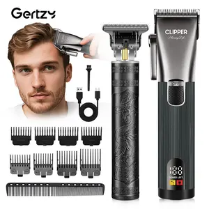 GERTZY Men's Hair Trimmer Set with Beard Clipper, Rechargeable with Battery Percentage Display, Perfect Gift for Men, Father's Day, Christmas, Birthday