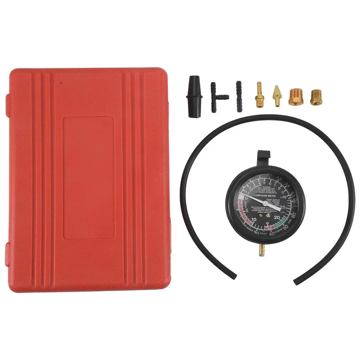 Car Vacuum and Fuel Pump Tester Gauge Kit, Fuel Pump and Vacuum Tester Gauge, Leak Carburetor Pressure Diagnostics