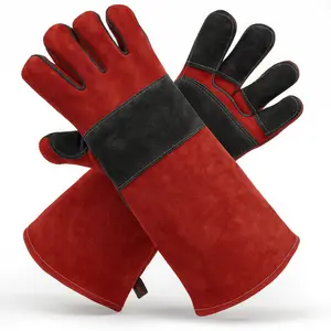 Welding Gloves for Men and Women - 16” Long | 932°F Heat Resistant Double Layer Leather Gloves - Breathable Non-Slip Gloves with Cotton Linings - Perfect for Heavy Duty Welding, BBQ, Smoker, Fireplace, Forge & Grilling