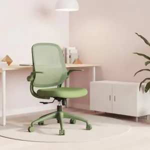 Office Chair Mesh Computer Desk Chairs with Lumbar Support Armrest Height Adjustable Mid Back Ergonomic Chair Rolling Swivel Task Chair for Women Adults, Green